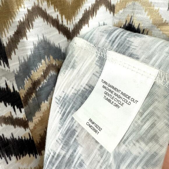 Alfred Dunner Sz Medium Black Beige White Formal Artsy Blouse Shirt Top Formal - Picture 7 of 8